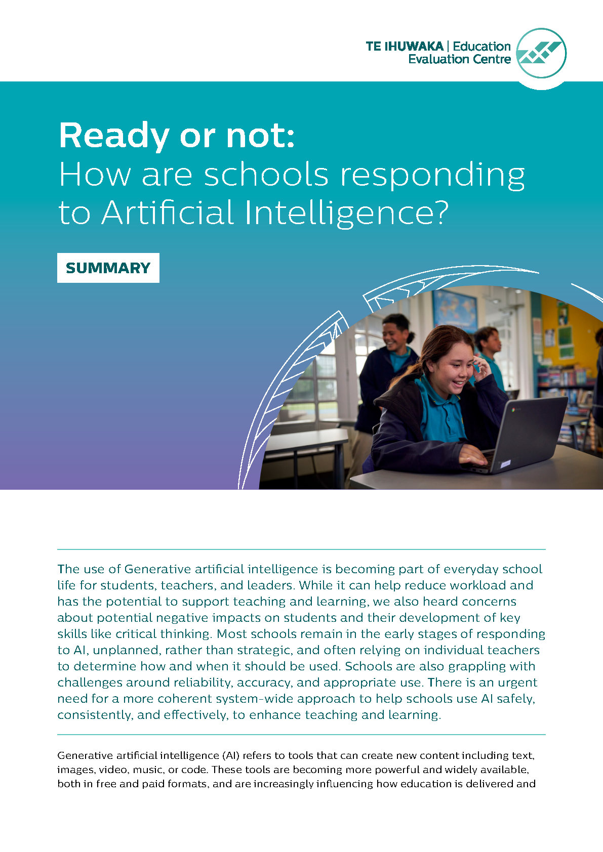 Ready or not: How are schools responding to Artificial Intelligence? Summary Report